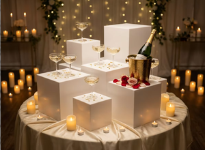 Large Acrylic White Display Box Cube <strong>Riser</strong> Stands Buffet <strong>Table</strong> Food <strong>Risers</strong> for Dessert Catering Supplies Cake Decorating Tools - Product Image 5
