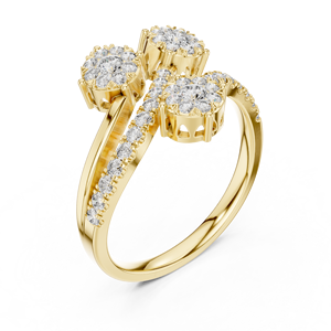 Bague élégante en or et diamants pour femme, bijou classique brillant, parfait pour mariage, fiançailles et cadeau - Product Image 3