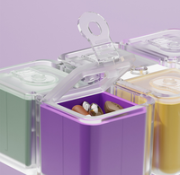 Nouvelle boîte à pilules magnétique en plastique avec cordon, portable, 8 compartiments, simple, étanche à l'humidité, fermeture protectrice