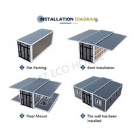 Petite Maison Mobile Préfabriquée Maison Modulaire Portable de Deux Chambres à Coucher Maison Conteneur Extensible de 20 pieds avec Toit Triangulaire