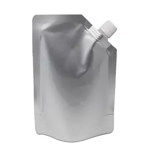 Manufacturer Stand up corner spout pouch custom logo AL foil nozzle bag for Beverage chemical cosmetics