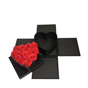 2層ハート型フォトアルバムフラワーギフトボックスバレンタインデー永遠のフラワーボックス - Product Image 2