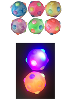 Balles rebondissantes lumineuses en TPR avec LED, jouet promotionnel 6,5 cm pour chiens et enfants - Jouets à mâcher multifonctionnels avec lumière disco