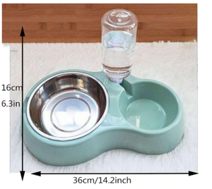 Porte-bol pliable pour animaux de compagnie forme mignonne antidérapant en acier inoxydable en plastique chat chien nourriture eau Double bol - Product Image 6