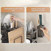 Égouttoir de rangement double couche en acier au carbone antirouille noir pour ustensiles de cuisine avec tuyau de drainage