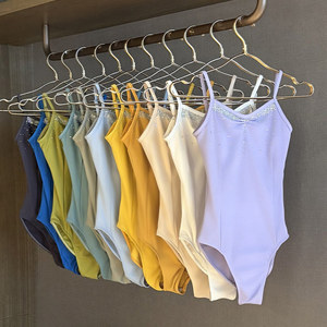 Maillot de Danza de Nylon Antiarrugas para <span class=keywords><strong>Mujer</strong></span>, Corte Alto, con Pedrería, para Exámenes de Arte, Entrenamiento, Gimnasia, Yoga - Product Image 2