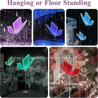 Lampe sur pied papillon de mariage, luminaire suspendu LED luxueux, commande par bouton, décoration, alimentation solaire ou secteur, hauteur réglable, indice de protection IP54