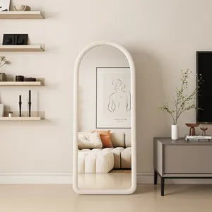 Modern Irregular Shape Room Wall Full Length Ornate Nordic Style Arch Aluminum Framed Home Furniture Decoration Floor Mirror