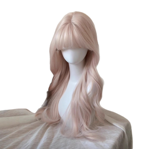 LONGFOR <span class=keywords><strong>Perruque</strong></span> synthétique <span class=keywords><strong>rose</strong></span> lisse pour cosplay, Lace Front, double queue de cheval, pince bouche de tigre, résistante à la chaleur, pour costume d'anime, densité 180% - Product Image 5