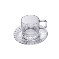 Tasse à café en verre simple de 275ml bon marché avec une tasse à thé à poignée carrée/tasse à lait pour cadeaux de promotion