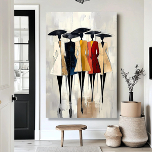 Peinture de portrait moderne, peinture à l'huile peinte à la main sur toile, art abstrait texturé décoratif sur toile pour salon - Product Image 3