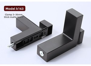 Zinc Alloy Glass Clamp Black <b>Screen</b> F-Clamp Large Fixed Bracket Fish Mouth Clamp <b>Partition</b> Board Office Desk Modern Design - Product Image 6