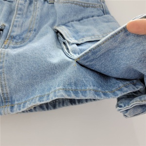 OUDINA Vendita all'Ingrosso di Eleganti Minigonne <span class=keywords><strong>Cargo</strong></span> Multi-tasca per Donne, Gonne Corte in Denim - Product Image 4