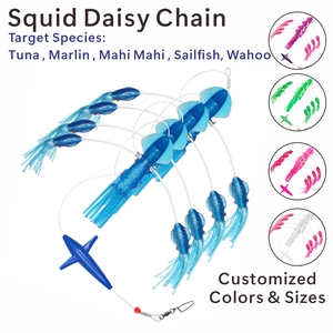 Leurre de pêche Squid Daisy Chain, Appât souple pour la pêche en haute mer, pour la pêche au trolling, pour thon, marlin et gros gibier, vente en gros - Product Image 1