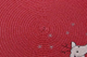 Non Toxic PP Elk Embroidery Round <b>Plastic</b> Woven American Style 38cm Diameter Christmas <b>Table</b> Placemat Yichuan EM49 Round Placema - Product Image 4