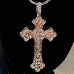 Pendentif en Moissanite Plaqué Or Rose, Argent 925, Bijou Tendance Hip Hop, Cadeau Idéal pour Hommes et Femmes, Soirée - Product Image 5