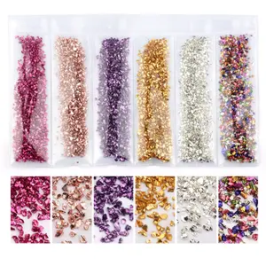Glitter Nail Design Shard Sand Stone Broken Colored Rock Mix Sizes Stones For Nails Art 3D Decorations Accessories