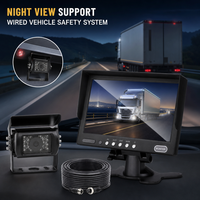 Système de Moniteur de Recul Universel pour Véhicules, Écran LCD TFT 7 Pouces RGB, Options 1 à 4 Caméras, Aide au Recul pour Voiture, Camion, Bus, Fourgonnette, Sécurité