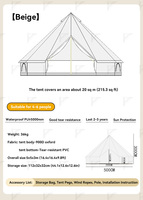 Tente dôme de camping de luxe imperméable quatre saisons de 5 m avec poêle à bois pour le glamping familial, yourte