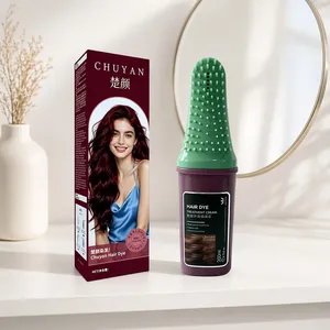 Tinte para el Cabello de Marca Privada OEM, 200 ml, Aplicador con Peine, Color Borgoña Nutritivo a Base de Plantas, Gran Venta - Product Image 1