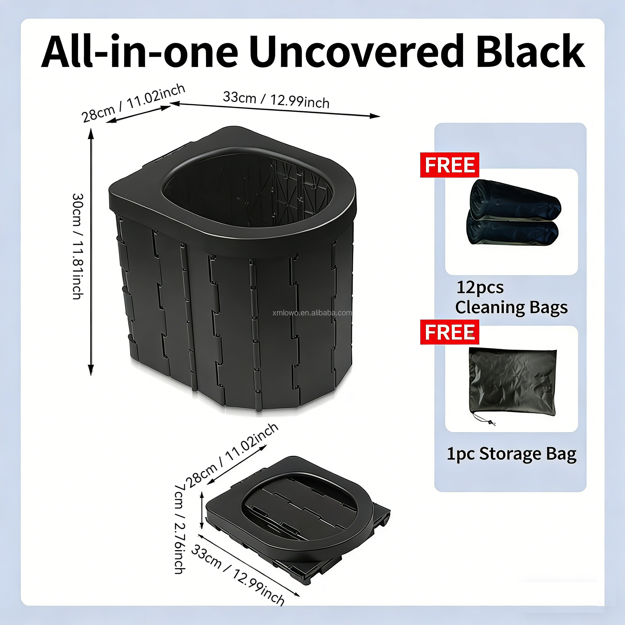 7- SENZA COPERCHIO [NERO] (CON 12 SACCHETTI PER LIMOGGIO)