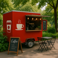 Petite remorque alimentaire noire, camion de restauration rapide, mini camion de crème glacée, pizza, café