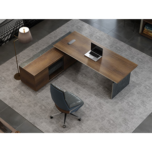 <span class=keywords><strong>Escritorio</strong></span> Ejecutivo Grande de Diseño <span class=keywords><strong>Profesional</strong></span> con Aparador y Pedestal (FOH-B8F361) - Product Image 1