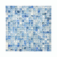 Mosaïque de carreaux de piscine 3D en forme de cube bleu, mini diamant, Honeyberry, liquidation, 30 x 30 mm, brillant