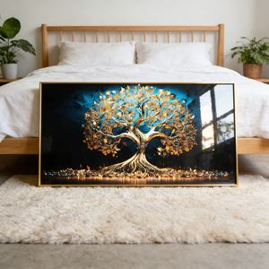 Cuadro de Porcelana de Cristal Personalizable con Impresión HD de Paisaje de Árbol Azul Moderno para Decoración del Hogar, Arte de Pared para Sala de Estar - Product Image 6