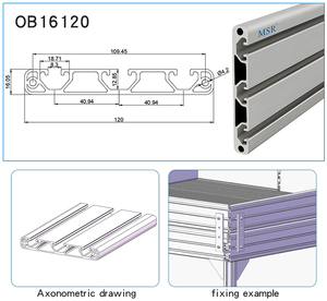 Profilo in Alluminio Industriale 8157 16*120 con Tre Scanalature a T Aperte per 16120 4040 40120 4080 40160, Prodotto in Cina - Product Image 6
