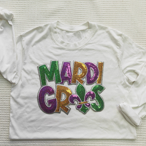 Liburan <span class=keywords><strong>patch</strong></span> Mardi gras Custom grosir huruf besar glitter payet Chenille bordir besi pada <span class=keywords><strong>patch</strong></span> untuk pakaian - Product Image 4