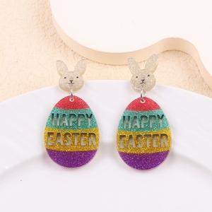 Pendientes Creativos <span class=keywords><strong>de</strong></span> Pascua, Regalos con Diseño <span class=keywords><strong>de</strong></span> Dibujos Animados, Pendientes <span class=keywords><strong>de</strong></span> Aleación con Forma <span class=keywords><strong>de</strong></span> Conejo, Huevo <span class=keywords><strong>de</strong></span> Pascua y Zanahoria, Sin Reseñas Aún - Product Image 1