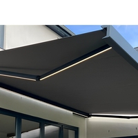 Auvent rétractable complet motorisé pour jardin, voiles d'ombrage en tissu acrylique, structure en alliage d'aluminium pour patio et balcon