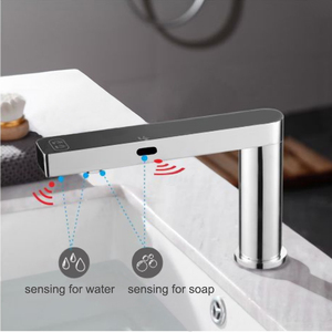 ก๊อกน้ำและที่จ่ายสบู่อัตโนมัติแบบ HY-115A ใช้คู่เซ็นเซอร์โครเมียมผิวสำเร็จแบบคลาสสิกที่ทันสมัยสำหรับห้องน้ำ - Product Image 4