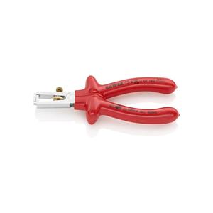 KNIPEX Alicates Pelacables longitud 160 mm VDE cromado aislado por inmersión con resorte de apertura - Product Image 1