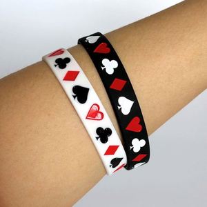 Bracelet de sport en silicone style poker avec motif de jeu de cartes de danse de rue, bracelet en caoutchouc rempli d'encre pour promotions - Product Image 5