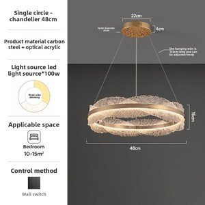 Lustre de salon de villa moderne de luxe léger, <span class=keywords><strong>luminaire</strong></span> LED circulaire pour hall, inspiré des designers, à intensité variable tricolore et commande vocale - Product Image 5