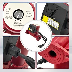 Pompe de circulation Up43-75Bf 115V 1/6Hp 3 vitesses, recirculateur d'eau chaude en fonte rouge - Product Image 6