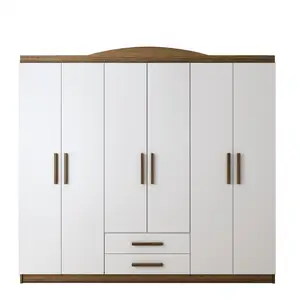 Elegante diseño contemporáneo 6 puertas armario armarios personalizado armario dormitorio conjunto armario dormitorio armario