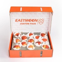 Kartonnen fruitdoos op maat, 5-laags, recyclebaar, met handvat, CMKY/matte laminatie, embossing, stamping, offsetdruk