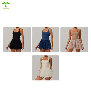 Personalizado Quick Dry Respirável Eco-friendly Ginásio Fitness Reciclável Tecido Sports Vestido com Shorts para Tênis com Bolso - Product Image 5