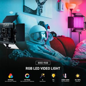 Luz de Video LED <span class=keywords><strong>GVM</strong></span> 800D de 40W, CRI95+ 3200K-5600K, Regulable, para Estudio/YouTube - Product Image 3