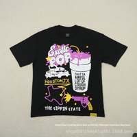 T-shirt unisexe en coton à manches courtes, coupe ample, imprimé lettres style Hip Hop transfrontalier, avec le slogan 'THAT'S a AWFUL LOT of COUGH SYRUP'