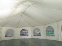 Carpa Pagoda Portátil de Doble Techo, Lona Impermeable de 240 g/m², Estructura Resistente con Tubos de Acero de 38 mm, Carpa para Bodas con Ventanas Laterales