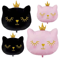 Ballons Géants pour Chat Adorable Couronne Kitty Ballons pour Chat Blanc pour Chaton Pet Cat Theme Birthday Party Decorations