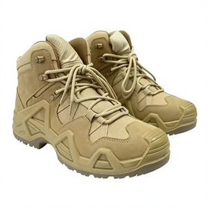 Bottes de randonnée tactiques imperméables en daim vert olive mi-hautes, chaussures de trekking durables pour l'extérieur - Product Image 2