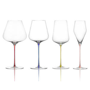 Copa de Vino de Cristal con Tallo <span class=keywords><strong>Delgado</strong></span> y Base Grande, Multicolor, para Vino Tinto, Uso Diario - Product Image 3
