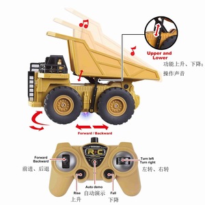 Camion Ribaltabile RC per Bambini 1/24 con Luci, Veicolo Giocattolo Telecomandato 2.4G, Camion Giocattolo da Ingegnere - Product Image 3