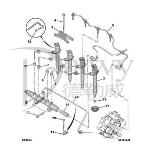 OE 1570P1 9664613880 1500333 8C1Q9D280AA Capteur de pression de carburant Citroen Peugeot <span class=keywords><strong>Boxer</strong></span> II 2.2 2.4 TDCI HDI D (marque d'origine) - Product Image 5
