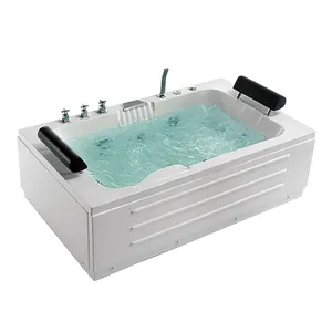 FSSIMA-bañera de hidromasaje con forma rectangular para 2 personas, bañera con chorro de masaje independiente de acrílico ABS